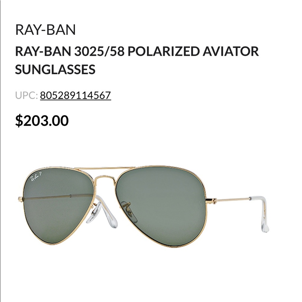 Rayban large lens polarized aviators